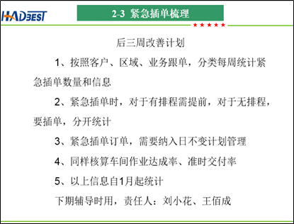 瀚达美电子有限公司订单交付改善